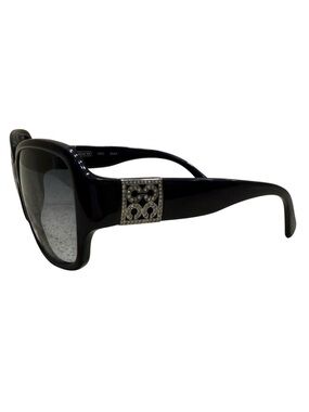 Coach Sunglasses Oversized Square Crystal Temple Detail 2010s Black